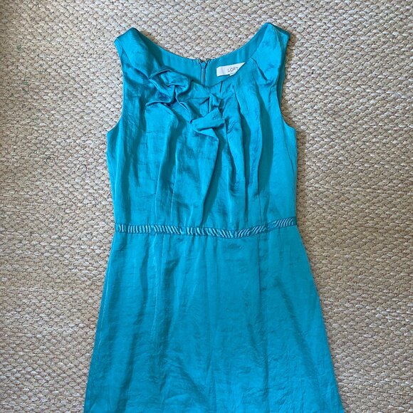 LOFT Dresses & Skirts - Blue satin dress